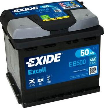 Exide EB500 - Startera akumulatoru baterija autodraugiem.lv