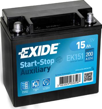 Exide EK151 - Startera akumulatoru baterija autodraugiem.lv