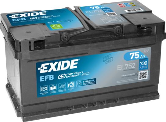 Exide EL752 - Startera akumulatoru baterija autodraugiem.lv
