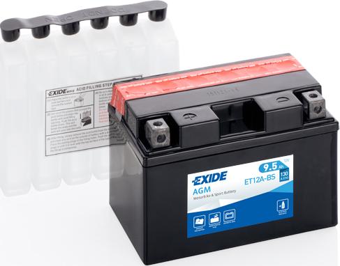 Exide ET12A-BS - Startera akumulatoru baterija autodraugiem.lv