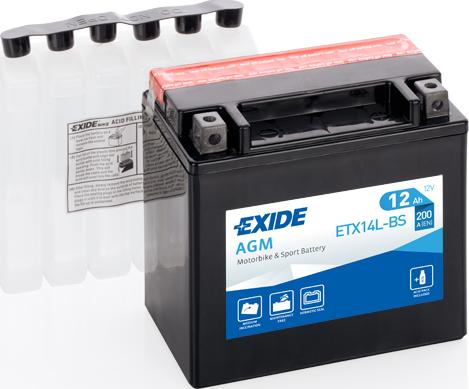 Exide ETX14L-BS - Startera akumulatoru baterija autodraugiem.lv