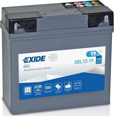 Exide GEL12-19 - Startera akumulatoru baterija autodraugiem.lv