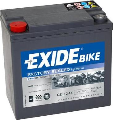 Exide GEL12-14  - Startera akumulatoru baterija autodraugiem.lv
