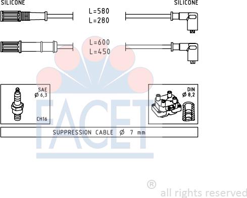 FACET 4.9451 - Augstsprieguma vadu komplekts autodraugiem.lv