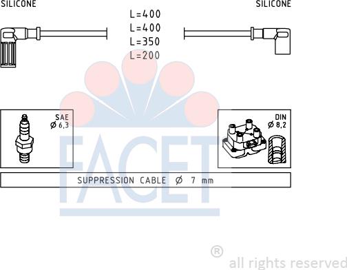 FACET 4.9527 - Augstsprieguma vadu komplekts autodraugiem.lv