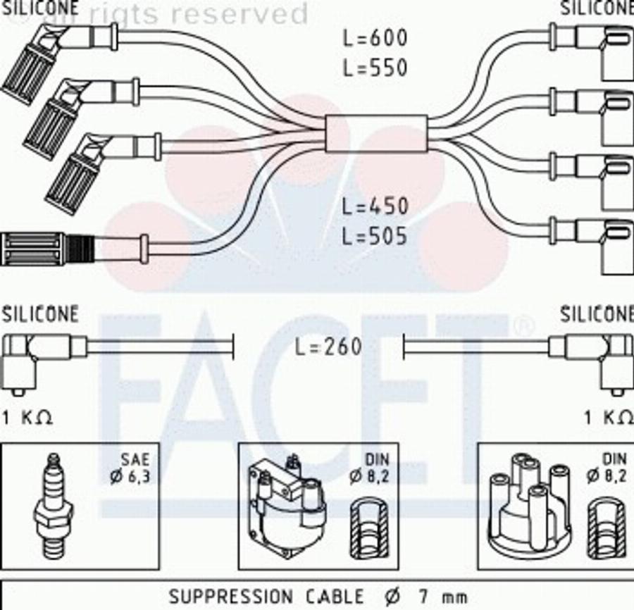 FACET 4.9001 - Augstsprieguma vadu komplekts autodraugiem.lv