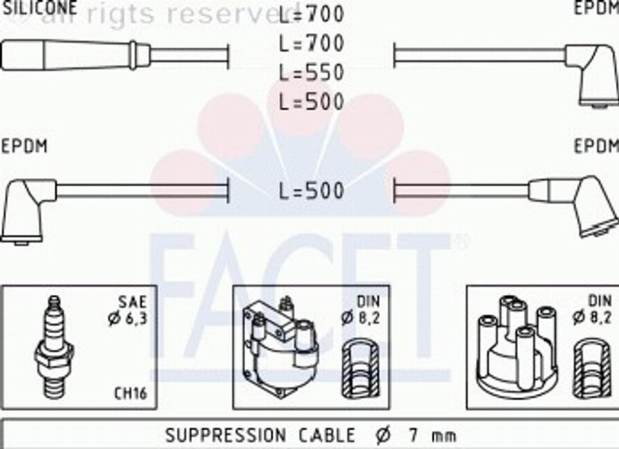 FACET 4.9798 - Augstsprieguma vadu komplekts autodraugiem.lv