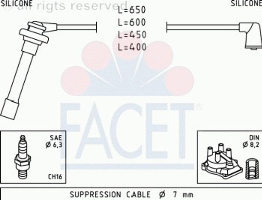 FACET 49700 - Augstsprieguma vadu komplekts autodraugiem.lv