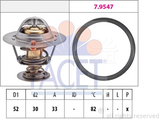 FACET 7.8947 - Termostats, Dzesēšanas šķidrums autodraugiem.lv