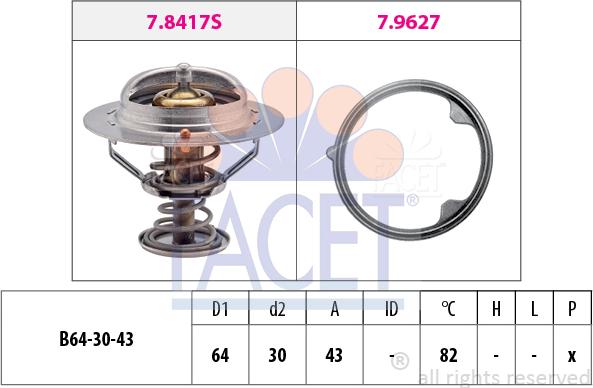 FACET 7.8926 - Termostats, Dzesēšanas šķidrums autodraugiem.lv