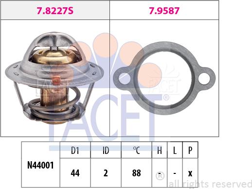 FACET 7.8409 - Termostats, Dzesēšanas šķidrums autodraugiem.lv