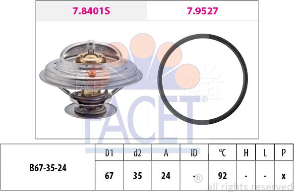 FACET 7.8401 - Termostats, Dzesēšanas šķidrums autodraugiem.lv