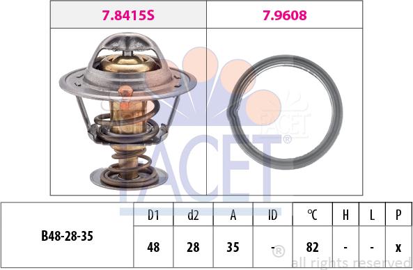 FACET 7.8415 - Termostats, Dzesēšanas šķidrums autodraugiem.lv