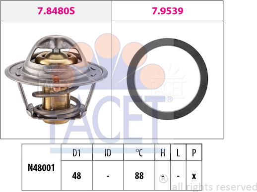 FACET 7.8480 - Termostats, Dzesēšanas šķidrums autodraugiem.lv