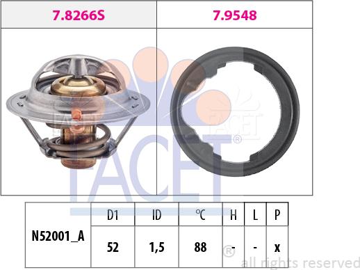 FACET 7.8488 - Termostats, Dzesēšanas šķidrums autodraugiem.lv