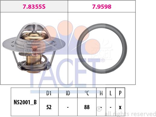 FACET 7.8487 - Termostats, Dzesēšanas šķidrums autodraugiem.lv