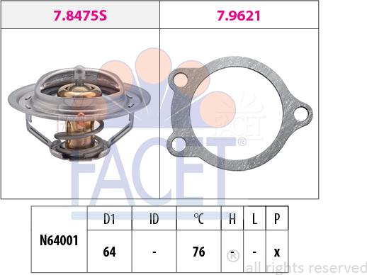 FACET 7.8475 - Termostats, Dzesēšanas šķidrums autodraugiem.lv