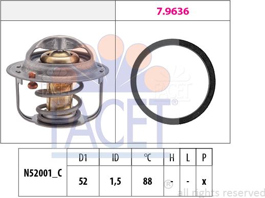 FACET 7.8554 - Termostats, Dzesēšanas šķidrums autodraugiem.lv