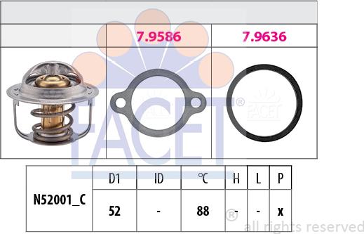 FACET 7.8514 - Termostats, Dzesēšanas šķidrums autodraugiem.lv