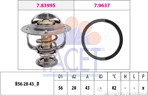 FACET 7.8522 - Termostats, Dzesēšanas šķidrums autodraugiem.lv