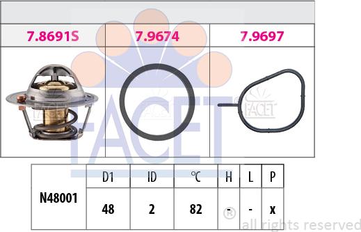 FACET 7.8691 - Termostats, Dzesēšanas šķidrums autodraugiem.lv