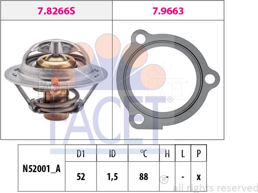 FACET 7.8647 - Termostats, Dzesēšanas šķidrums autodraugiem.lv