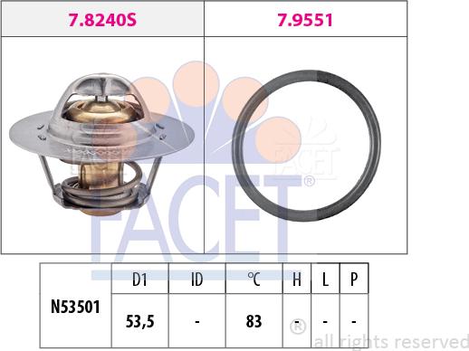 FACET 7.8654 - Termostats, Dzesēšanas šķidrums autodraugiem.lv