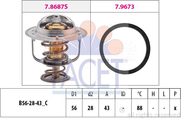 FACET 7.8688 - Termostats, Dzesēšanas šķidrums autodraugiem.lv