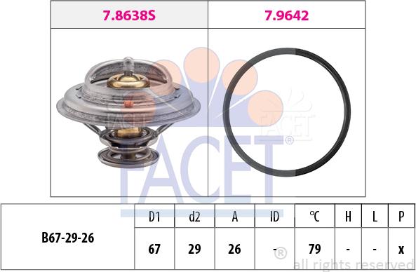 FACET 7.8638 - Termostats, Dzesēšanas šķidrums autodraugiem.lv