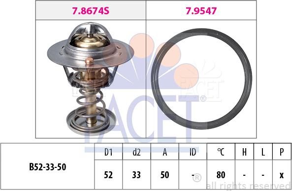 FACET 7.8674 - Termostats, Dzesēšanas šķidrums autodraugiem.lv