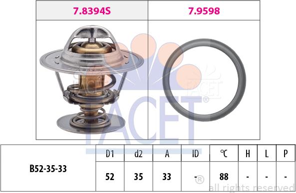 FACET 7.8394 - Termostats, Dzesēšanas šķidrums autodraugiem.lv