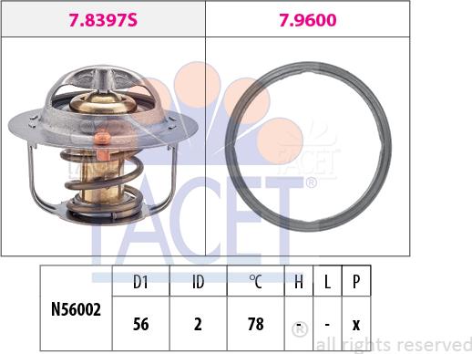 FACET 7.8397 - Termostats, Dzesēšanas šķidrums autodraugiem.lv