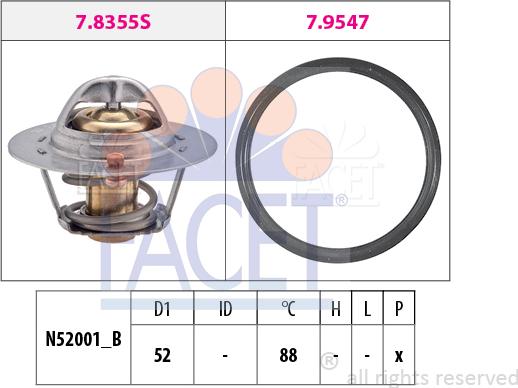 FACET 7.8355 - Termostats, Dzesēšanas šķidrums autodraugiem.lv