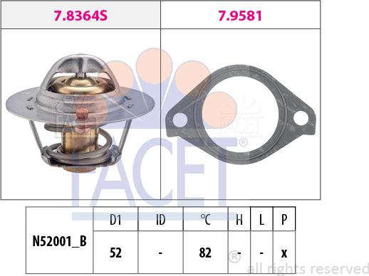 FACET 7.8364 - Termostats, Dzesēšanas šķidrums autodraugiem.lv