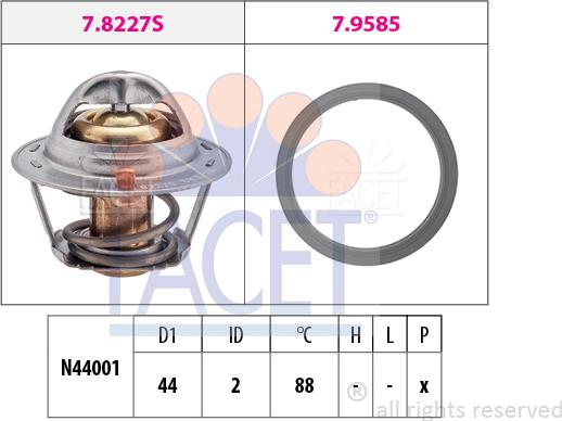 FACET 7.8366 - Termostats, Dzesēšanas šķidrums autodraugiem.lv