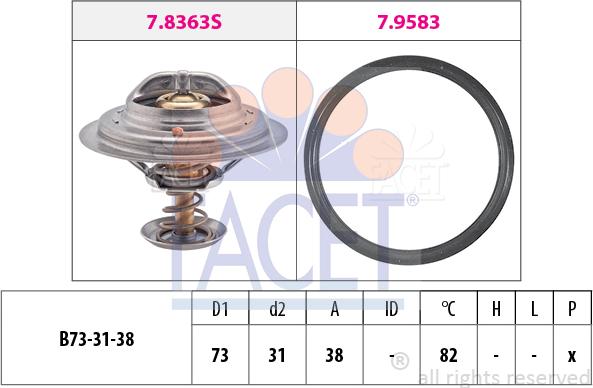 FACET 7.8363 - Termostats, Dzesēšanas šķidrums autodraugiem.lv