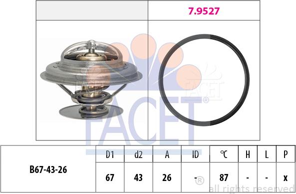 FACET 7.8385 - Termostats, Dzesēšanas šķidrums autodraugiem.lv