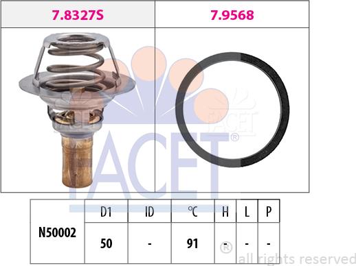 FACET 7.8327 - Termostats, Dzesēšanas šķidrums autodraugiem.lv