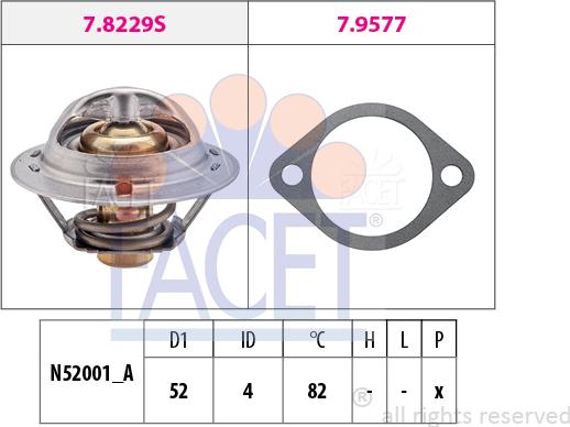 FACET 7.8244 - Termostats, Dzesēšanas šķidrums autodraugiem.lv