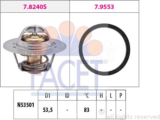 FACET 7.8240 - Termostats, Dzesēšanas šķidrums autodraugiem.lv