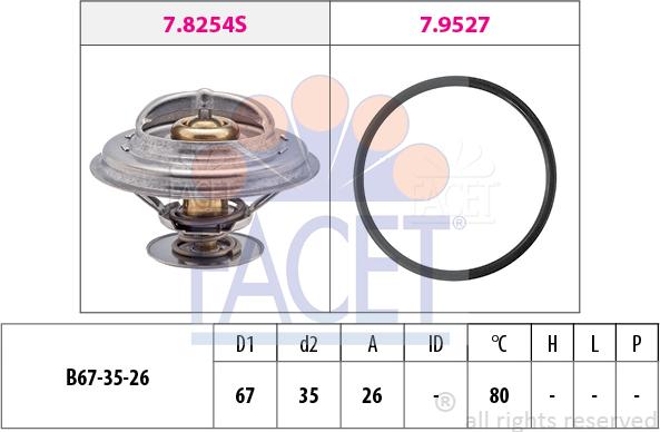 FACET 7.8254 - Termostats, Dzesēšanas šķidrums autodraugiem.lv