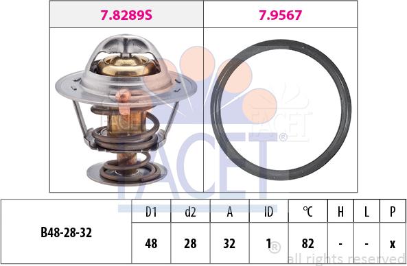 FACET 7.8289 - Termostats, Dzesēšanas šķidrums autodraugiem.lv