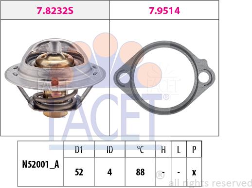 FACET 7.8232 - Termostats, Dzesēšanas šķidrums autodraugiem.lv