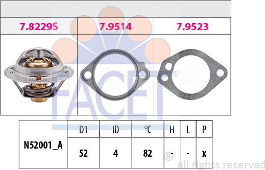 FACET 7.8229 - Termostats, Dzesēšanas šķidrums autodraugiem.lv