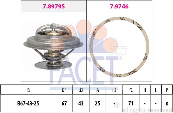 FACET 7.7942 - Termostats, Dzesēšanas šķidrums autodraugiem.lv