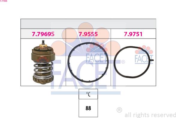 FACET 7.7988 - Termostats, Dzesēšanas šķidrums autodraugiem.lv