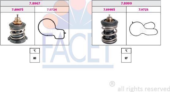 FACET 7.7982KK - Termostats, Dzesēšanas šķidrums autodraugiem.lv