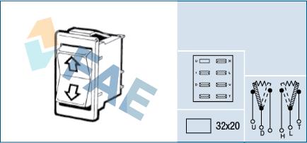 FAE 64180 - Slēdzis, Stikla pacēlājmehānisms autodraugiem.lv