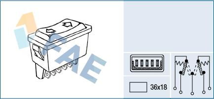 FAE 62590 - Slēdzis, Stikla pacēlājmehānisms autodraugiem.lv