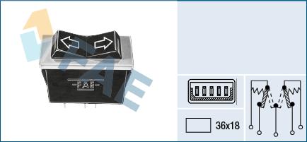 FAE 62540 - Slēdzis, Stikla pacēlājmehānisms autodraugiem.lv